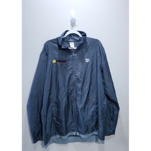 Wilson Windbreaker Jacket Mens‎ XLarge Gray Full Zip Tennis Sports Activewear XL